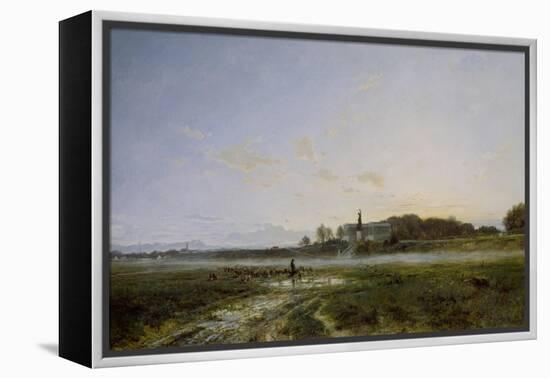 Die Theresienwiese Mit Der Bavaria in Abendstimmung, 1882-Adolf Heinrich Lier-Framed Premier Image Canvas