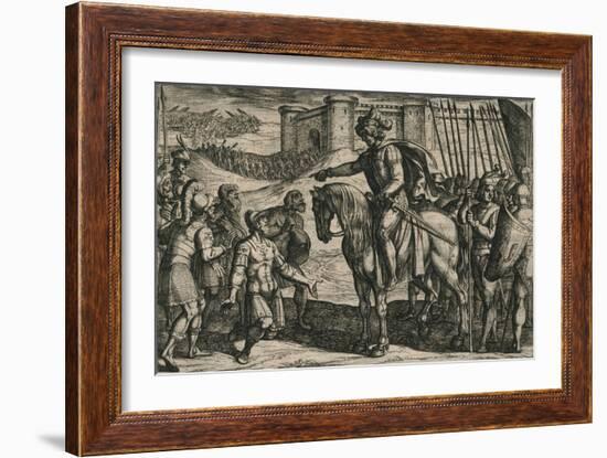 Die vanit Oudt legher door hongher ende noodt gheuen hen op, ende bidden lyfs ghenade..., 1612-Antonio Tempesta-Framed Giclee Print
