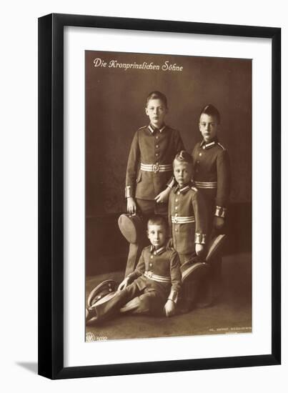 Die Vier Kronprinzlichen Söhne in Uniform, Npg-null-Framed Giclee Print