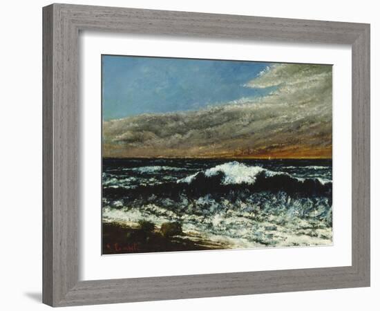 Die Woge (La vague). 1870-Gustave Courbet-Framed Giclee Print