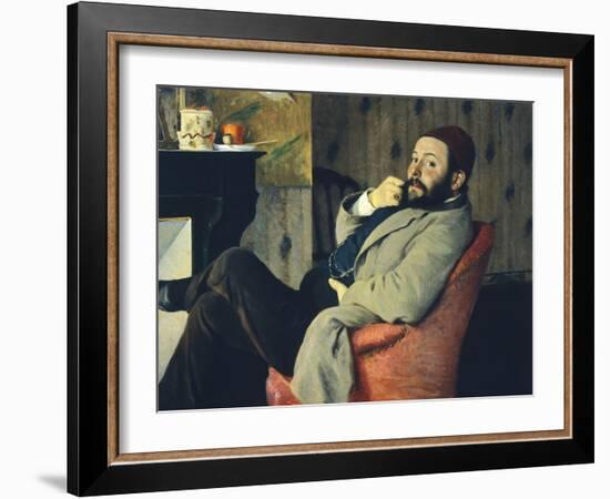 Diego Martelli by Fireplace, 1879-Federico Zandomeneghi-Framed Giclee Print