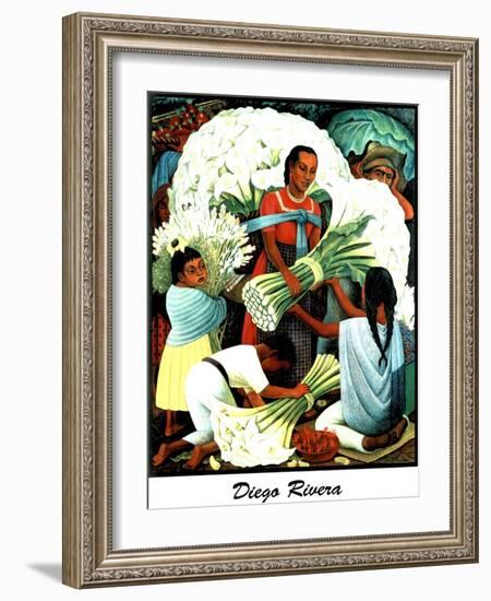 Diego Rivera (Vendedores de Flores) Plastic Sign-Diego Rivera-Framed Art Print