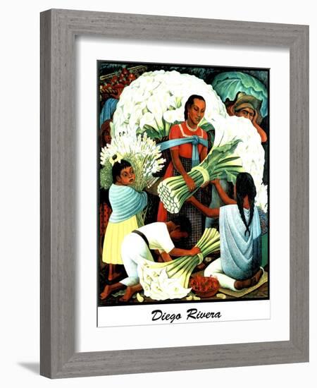 Diego Rivera (Vendedores de Flores) Plastic Sign-Diego Rivera-Framed Art Print