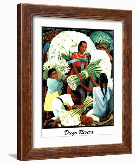 Diego Rivera (Vendedores de Flores) Plastic Sign-Diego Rivera-Framed Art Print