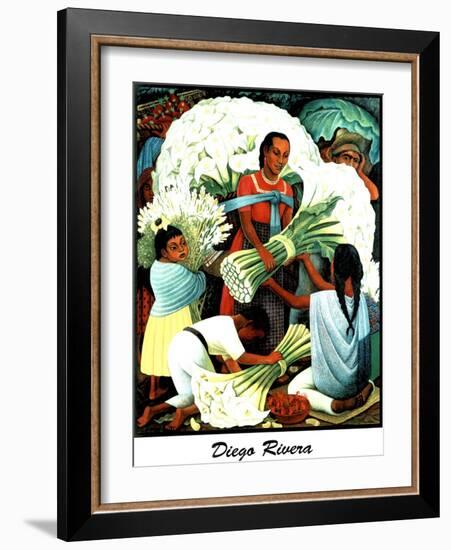 Diego Rivera (Vendedores de Flores) Plastic Sign-Diego Rivera-Framed Art Print