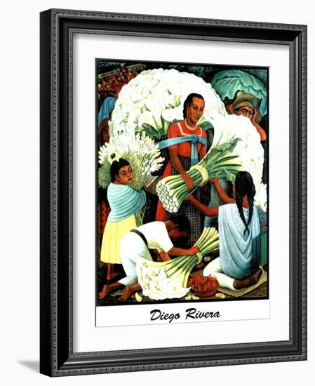 Diego Rivera (Vendedores de Flores) Plastic Sign-Diego Rivera-Framed Art Print