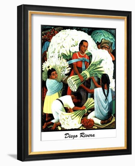 Diego Rivera (Vendedores de Flores) Plastic Sign-Diego Rivera-Framed Art Print