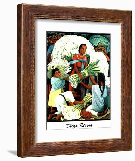 Diego Rivera (Vendedores de Flores) Plastic Sign-Diego Rivera-Framed Premium Giclee Print