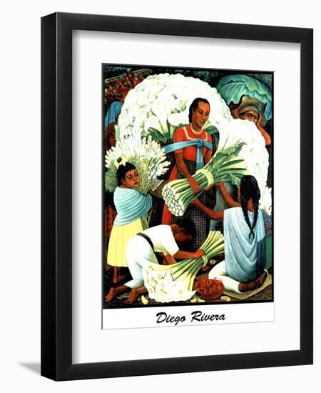 Diego Rivera (Vendedores de Flores) Plastic Sign-Diego Rivera-Framed Premium Giclee Print