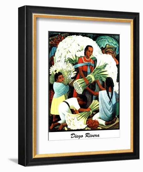 Diego Rivera (Vendedores de Flores) Plastic Sign-Diego Rivera-Framed Premium Giclee Print