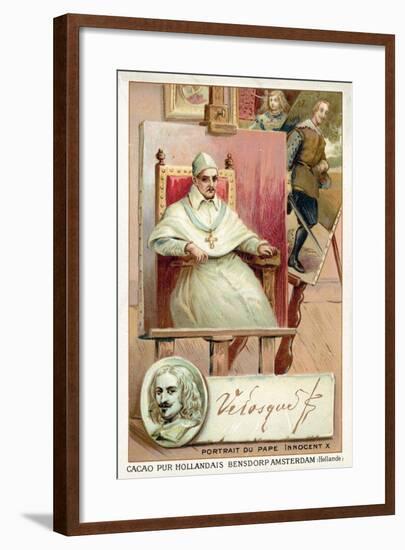 Diego Velasquez, Spanish Painter, and Portrait of Pope Innocent X-null-Framed Giclee Print