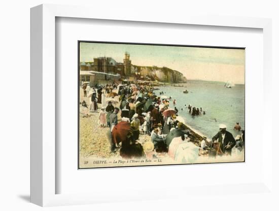 Dieppe Beach at 'L'Heure Du Bain'-null-Framed Photographic Print