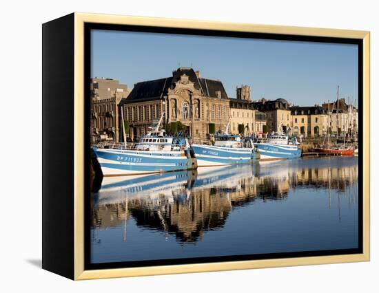 Dieppe harbour waterfront fishing port, Dieppe, Seine-Maritime, Normandy, France-Charles Bowman-Framed Premier Image Canvas