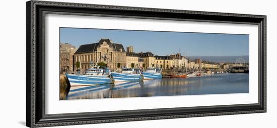 Dieppe harbour waterfront fishing port, Dieppe, Seine-Maritime, Normandy, France-Charles Bowman-Framed Photographic Print