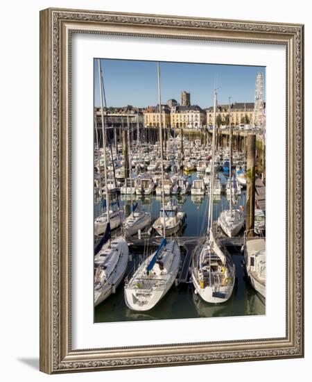 Dieppe harbour waterfront marina, Dieppe, Seine-Maritime, Normandy, France-Charles Bowman-Framed Photographic Print