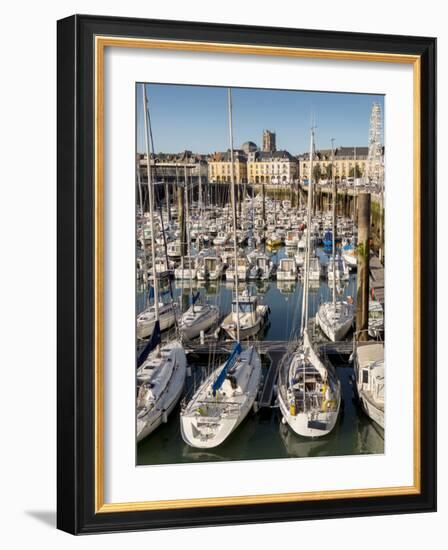 Dieppe harbour waterfront marina, Dieppe, Seine-Maritime, Normandy, France-Charles Bowman-Framed Photographic Print