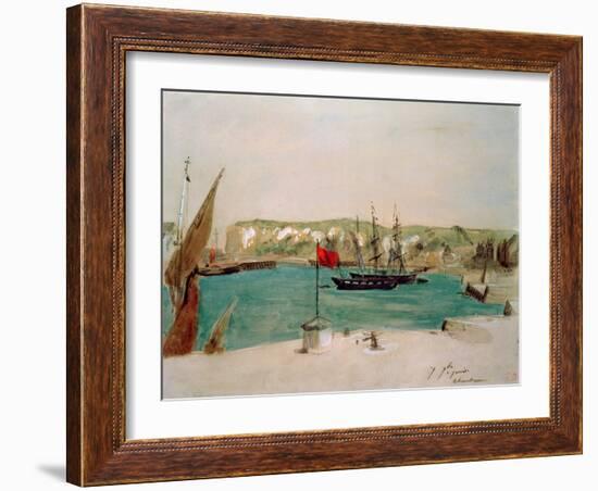 Dieppe: Quai Duquesne-Eugene Delacroix-Framed Giclee Print