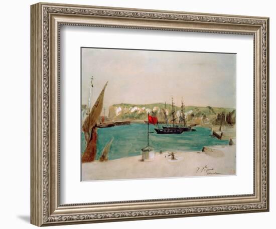 Dieppe: Quai Duquesne-Eugene Delacroix-Framed Giclee Print