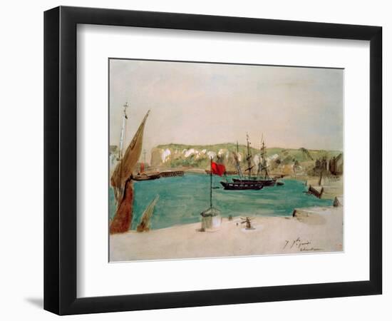 Dieppe: Quai Duquesne-Eugene Delacroix-Framed Giclee Print