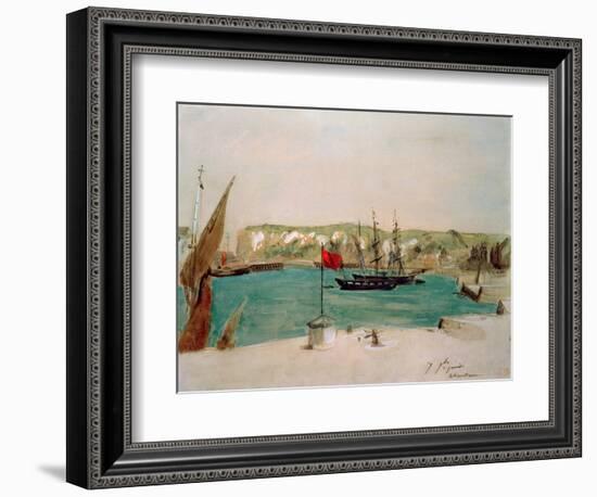 Dieppe: Quai Duquesne-Eugene Delacroix-Framed Giclee Print