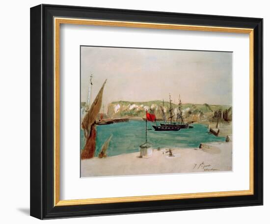 Dieppe: Quai Duquesne-Eugene Delacroix-Framed Giclee Print