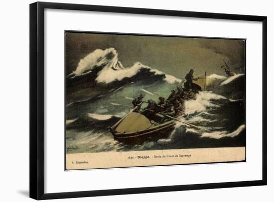 Dieppe, Sortie Du Canot De Sauvetage, Rettungsboot-null-Framed Giclee Print