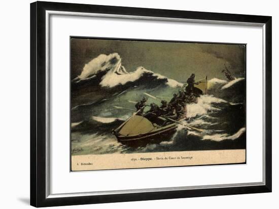 Dieppe, Sortie Du Canot De Sauvetage, Rettungsboot-null-Framed Giclee Print