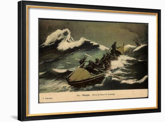 Dieppe, Sortie Du Canot De Sauvetage, Rettungsboot-null-Framed Giclee Print