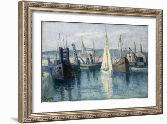 Dieppe, Un Bassin-Maximilien Luce-Framed Giclee Print