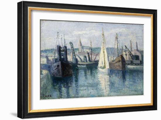 Dieppe, Un Bassin-Maximilien Luce-Framed Giclee Print