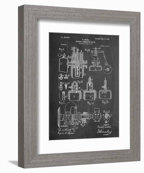 Diesel Engine Patent-null-Framed Art Print