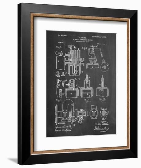 Diesel Engine Patent-null-Framed Art Print