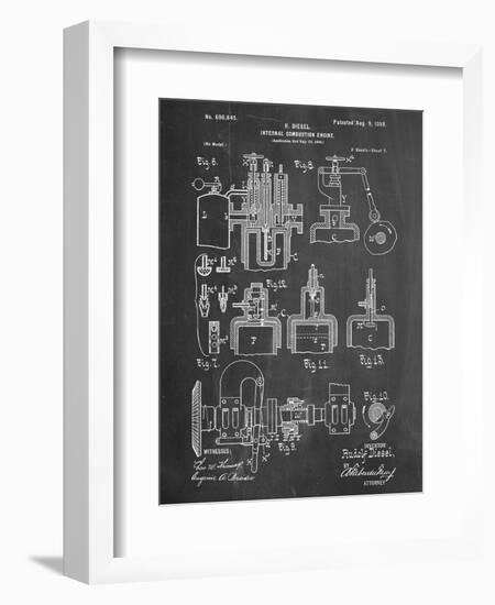 Diesel Engine Patent-null-Framed Art Print