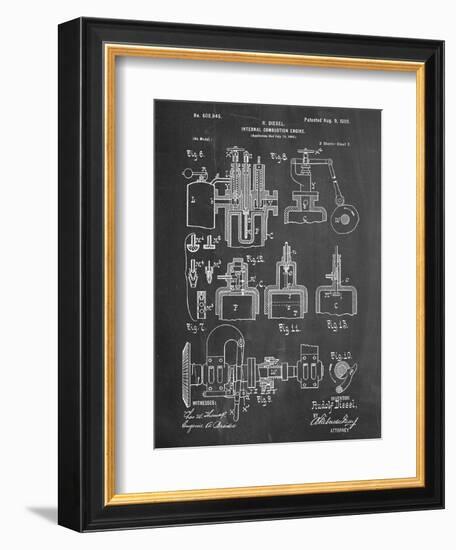 Diesel Engine Patent-null-Framed Art Print