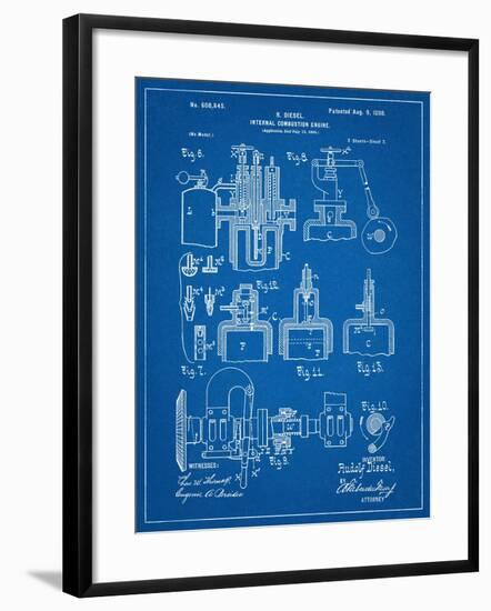 Diesel Engine Patent-null-Framed Art Print