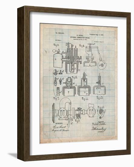 Diesel Engine Patent-Cole Borders-Framed Art Print