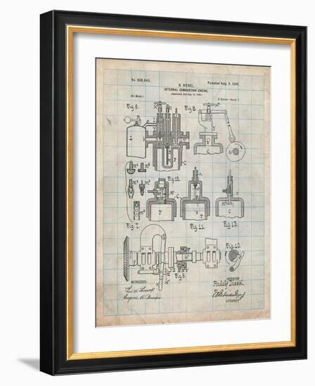 Diesel Engine Patent-Cole Borders-Framed Art Print