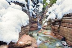 Rock Formation at the Taugl in Winter, Waterfall, Salzburg, Austria-Dieter Meyrl-Framed Photographic Print