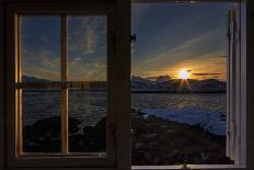 Sunrise Seeing Through Window, Reinefjorden, Moskenes, Lofoten, Norway-Dieter Meyrl-Framed Photographic Print