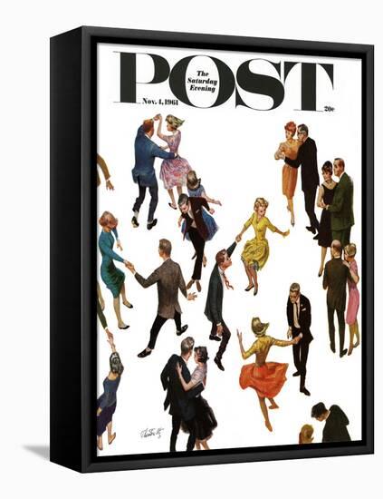 "Different Dancing Styles," Saturday Evening Post Cover, November 4, 1961-Thornton Utz-Framed Premier Image Canvas