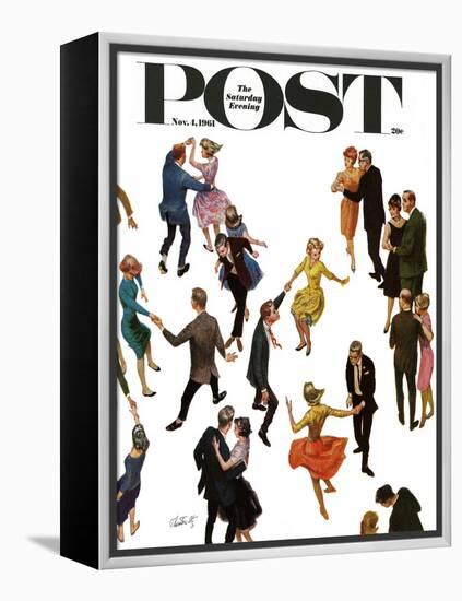 "Different Dancing Styles," Saturday Evening Post Cover, November 4, 1961-Thornton Utz-Framed Premier Image Canvas