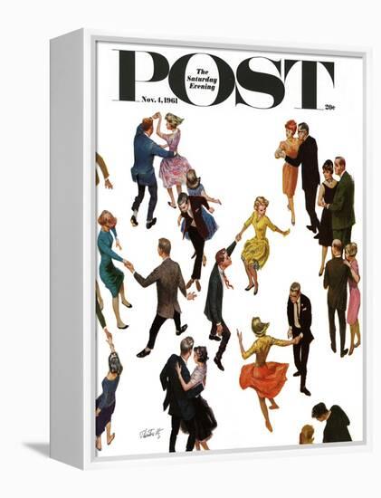 "Different Dancing Styles," Saturday Evening Post Cover, November 4, 1961-Thornton Utz-Framed Premier Image Canvas