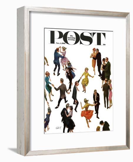 "Different Dancing Styles," Saturday Evening Post Cover, November 4, 1961-Thornton Utz-Framed Giclee Print