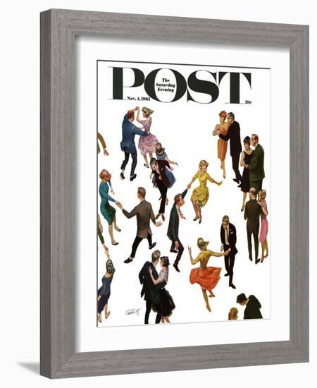 "Different Dancing Styles," Saturday Evening Post Cover, November 4, 1961-Thornton Utz-Framed Giclee Print