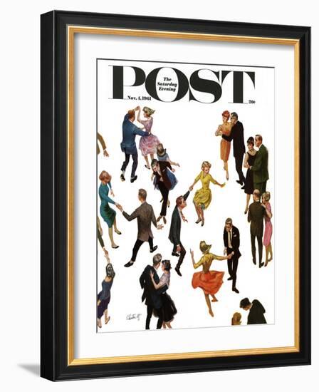 "Different Dancing Styles," Saturday Evening Post Cover, November 4, 1961-Thornton Utz-Framed Giclee Print