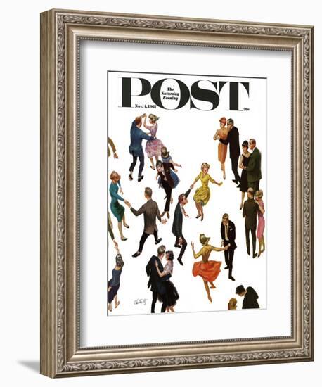 "Different Dancing Styles," Saturday Evening Post Cover, November 4, 1961-Thornton Utz-Framed Giclee Print