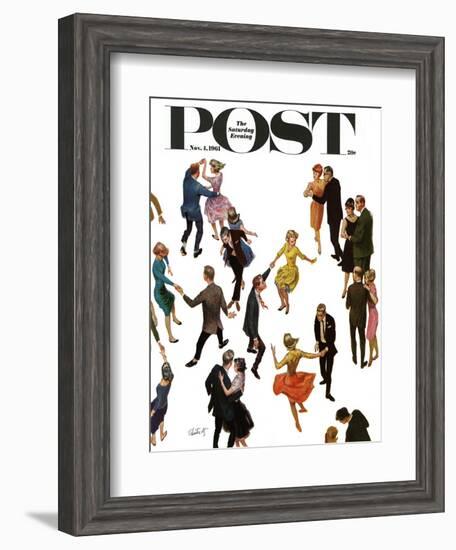 "Different Dancing Styles," Saturday Evening Post Cover, November 4, 1961-Thornton Utz-Framed Giclee Print