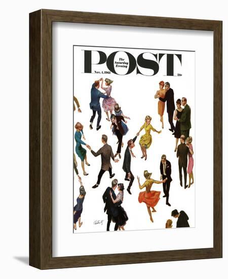 "Different Dancing Styles," Saturday Evening Post Cover, November 4, 1961-Thornton Utz-Framed Giclee Print