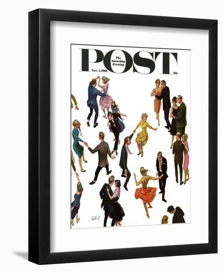 "Different Dancing Styles," Saturday Evening Post Cover, November 4, 1961-Thornton Utz-Framed Giclee Print