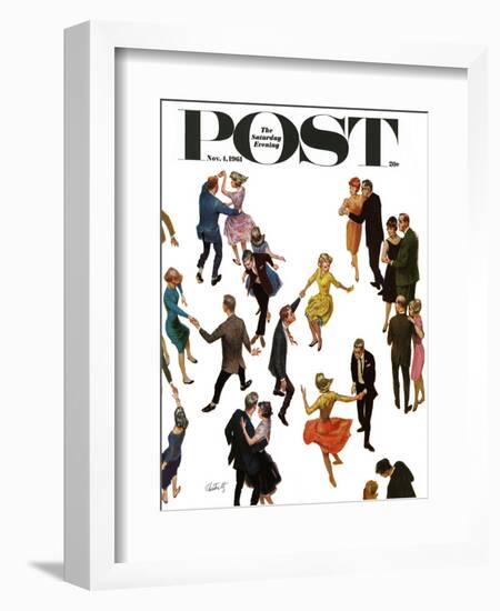 "Different Dancing Styles," Saturday Evening Post Cover, November 4, 1961-Thornton Utz-Framed Giclee Print